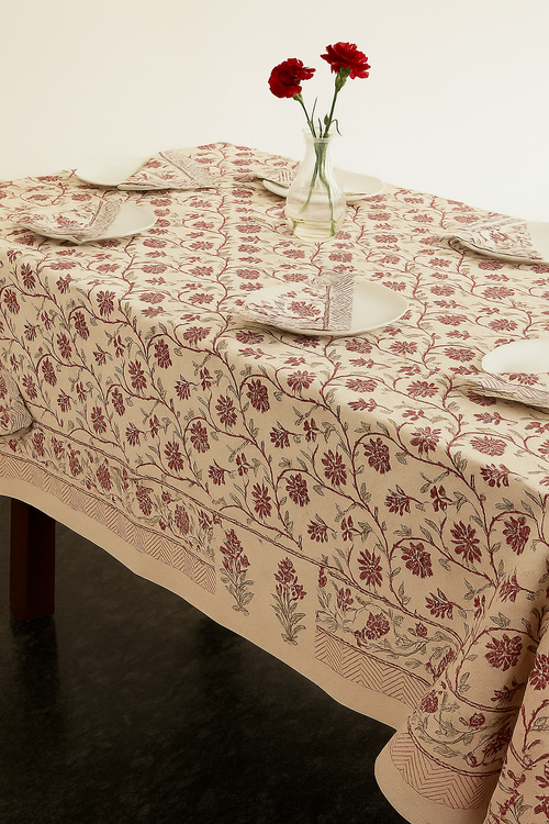 Crimson Vine Table Cover & Napkin Set